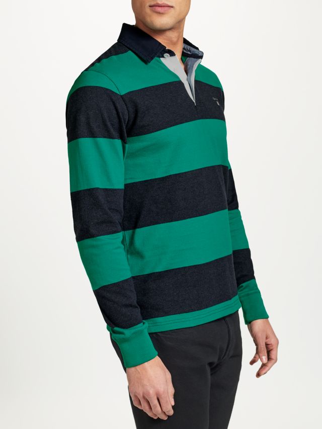 Gant Rugby Shirts Outlet - Mens Barstripe Heavy Green