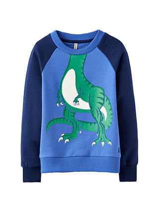 Little Joule Boys' Rogan Novelty Dinosaur Sweatshirt, Blue