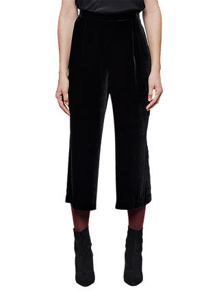 East Silk Blend Velvet Trousers, Black