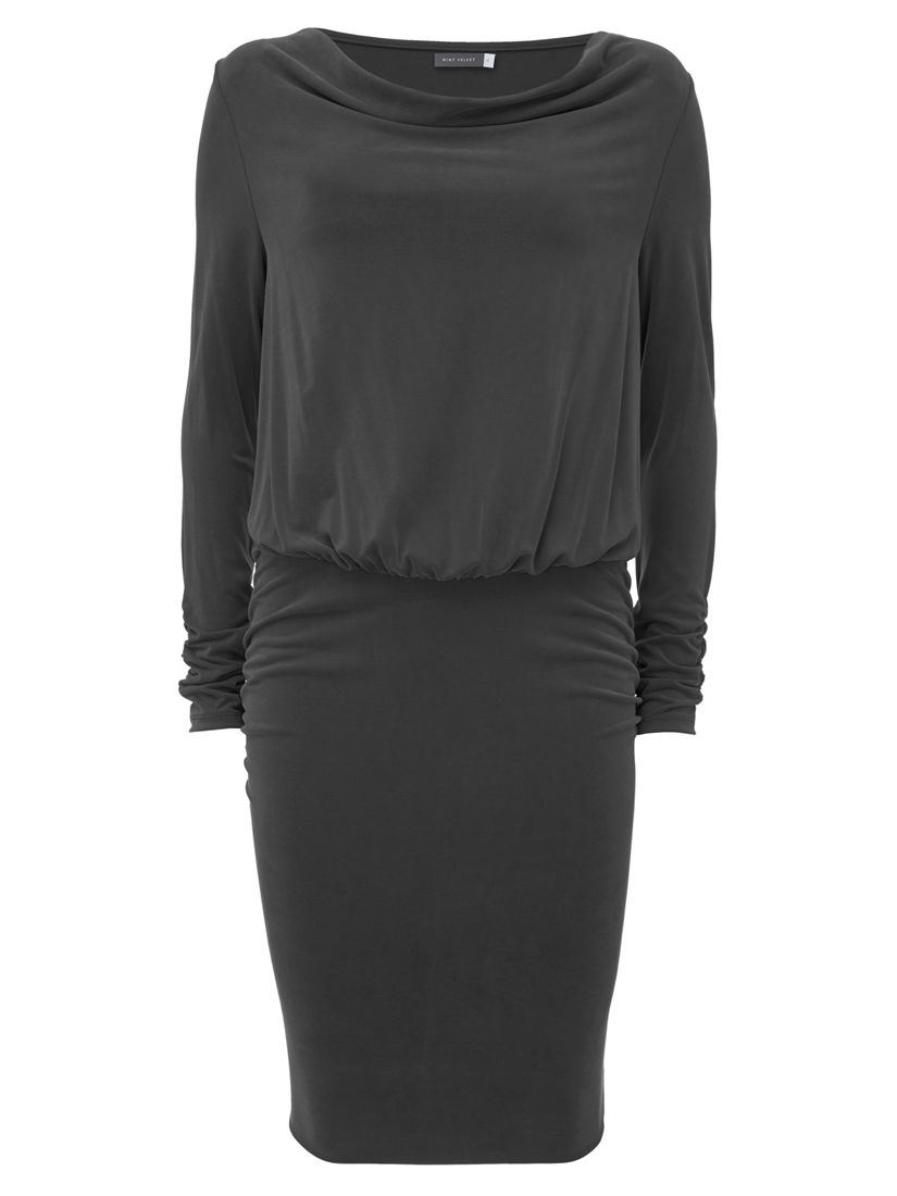 Mint Velvet Ruched Jersey Dress, Black, 16