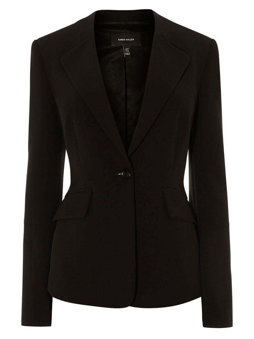 Karen Millen Soft Tailored Jacket, Black at John Lewis & Partners