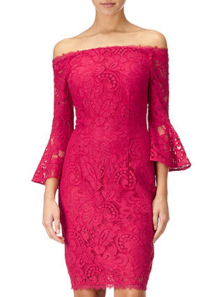 Adrianna Papell Lace Sheath Short Dress , Pink
