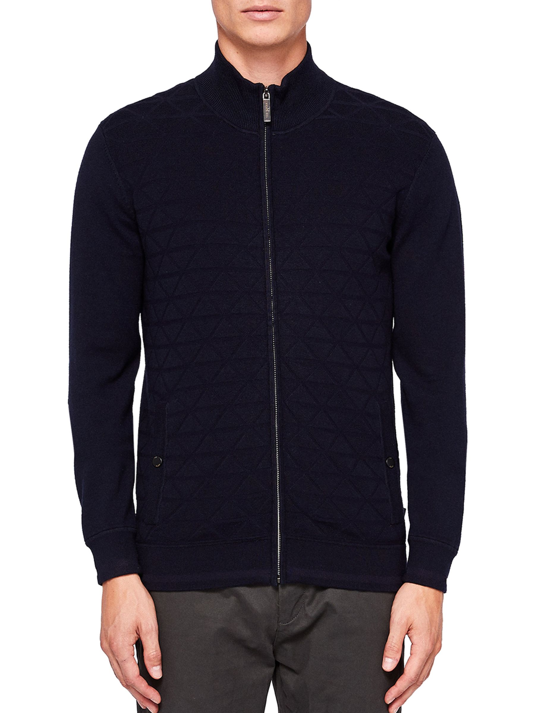 Ted Baker Delzip Knitted Cardigan, Navy