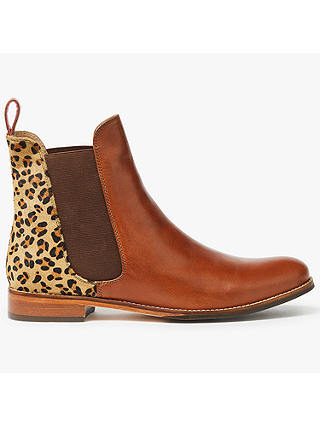 Joules Westbourne Leather Chelsea Boots, Leopard