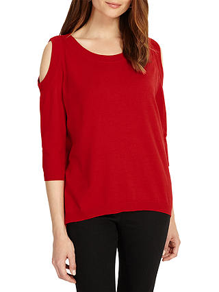 Phase Eight Cold Shoulder Jumper, Cadmium Red