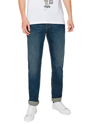 PS Paul Smith Super Stretch Tapered Jeans, Blue Washed