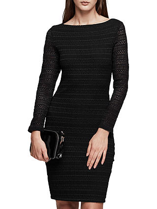 Reiss Denise Bodycon Lace Dress, Black