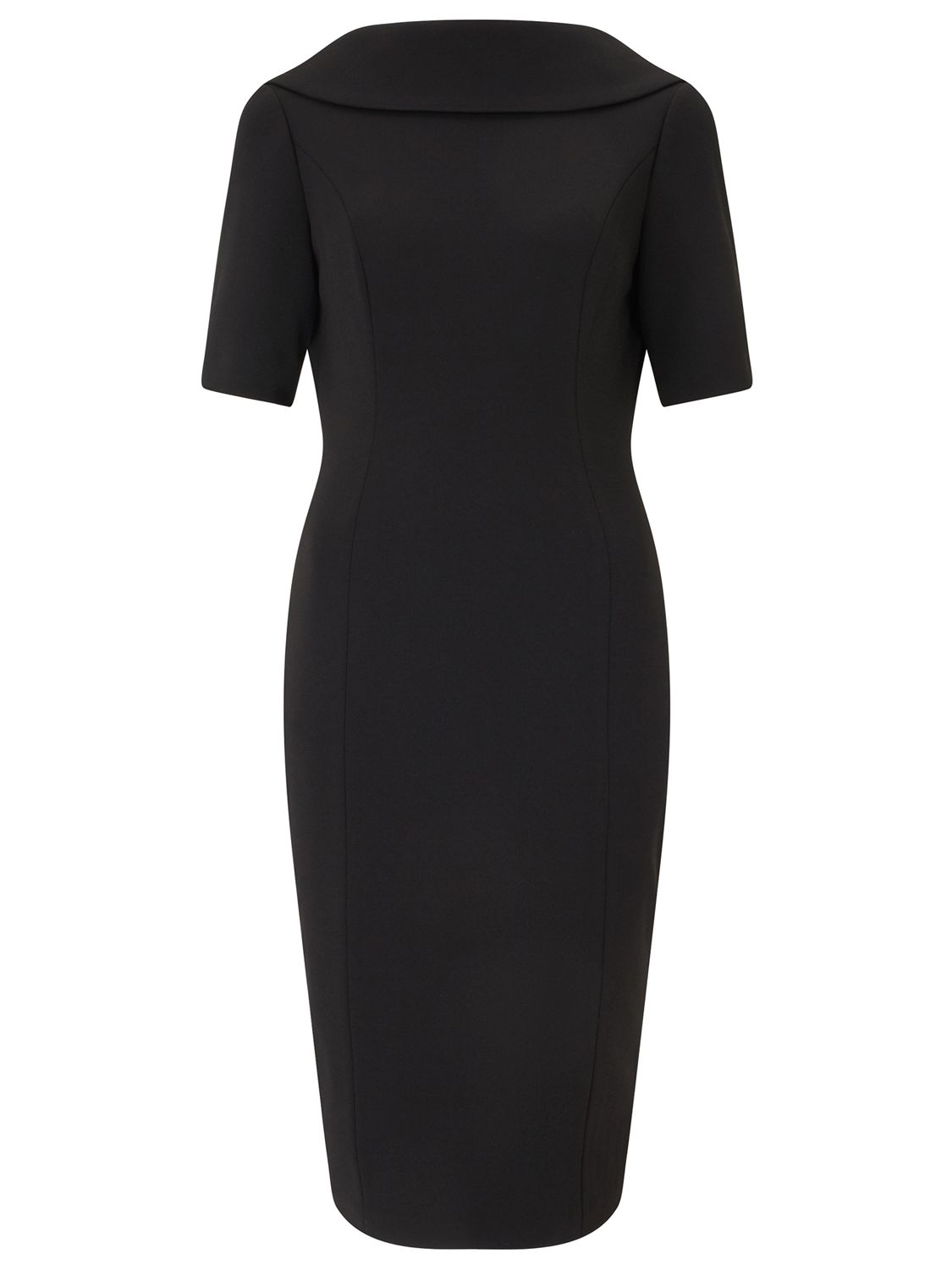 Adrianna Papell Roll Neck Sheath Dress, Black at John Lewis