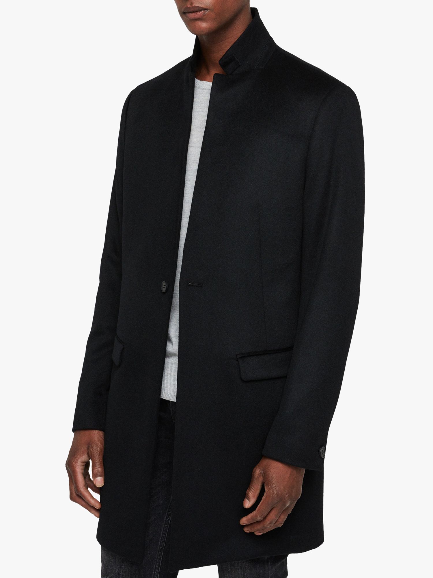 AllSaints Bodell Wool Tailored Coat, Black at John Lewis & Partners