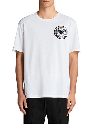 AllSaints Fraternity Crew Neck T-Shirt, Optic White