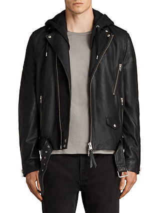 AllSaints Stens Leather Biker Jacket, Black