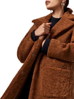 Warehouse Teddy Faux Fur Coat Tan 6