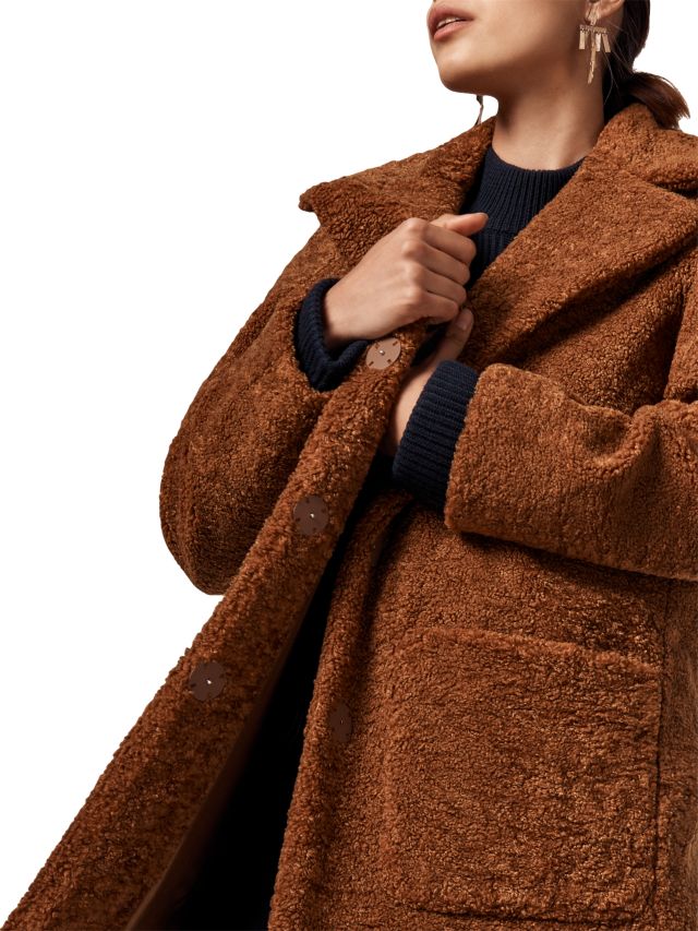 Warehouse long teddy clearance coat