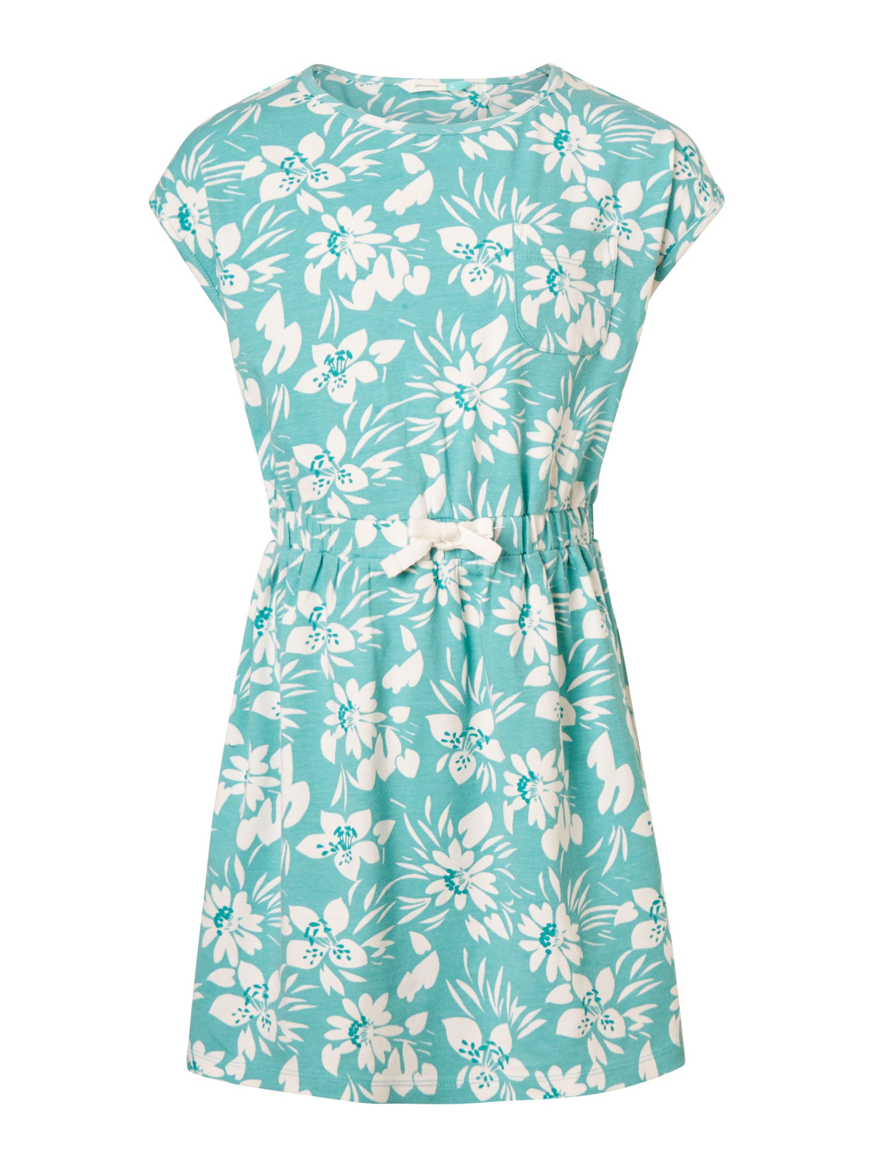 John Lewis & Partners Girls' Leaf Print Jersey Dress