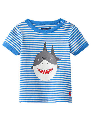 Baby Joule Stripe Shark T-Shirt, Blue