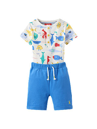 Baby Joule Joey Bodysuit and Shorts, Blue