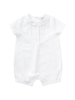 John Lewis & Partners Heirloom Collection Baby Textured Romper, White