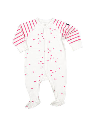 Polarn O. Pyret Baby Heart Sleepsuit, Pink