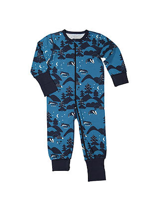 Polarn O. Pyret Baby Forest Animal Sleepsuit, Blue