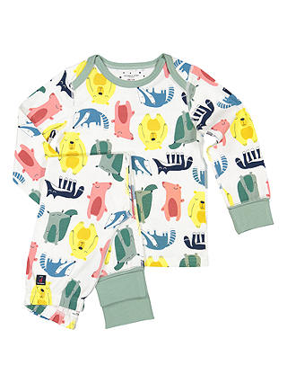 Polarn O. Pyret Children's Woodland Print Pyjamas, Green
