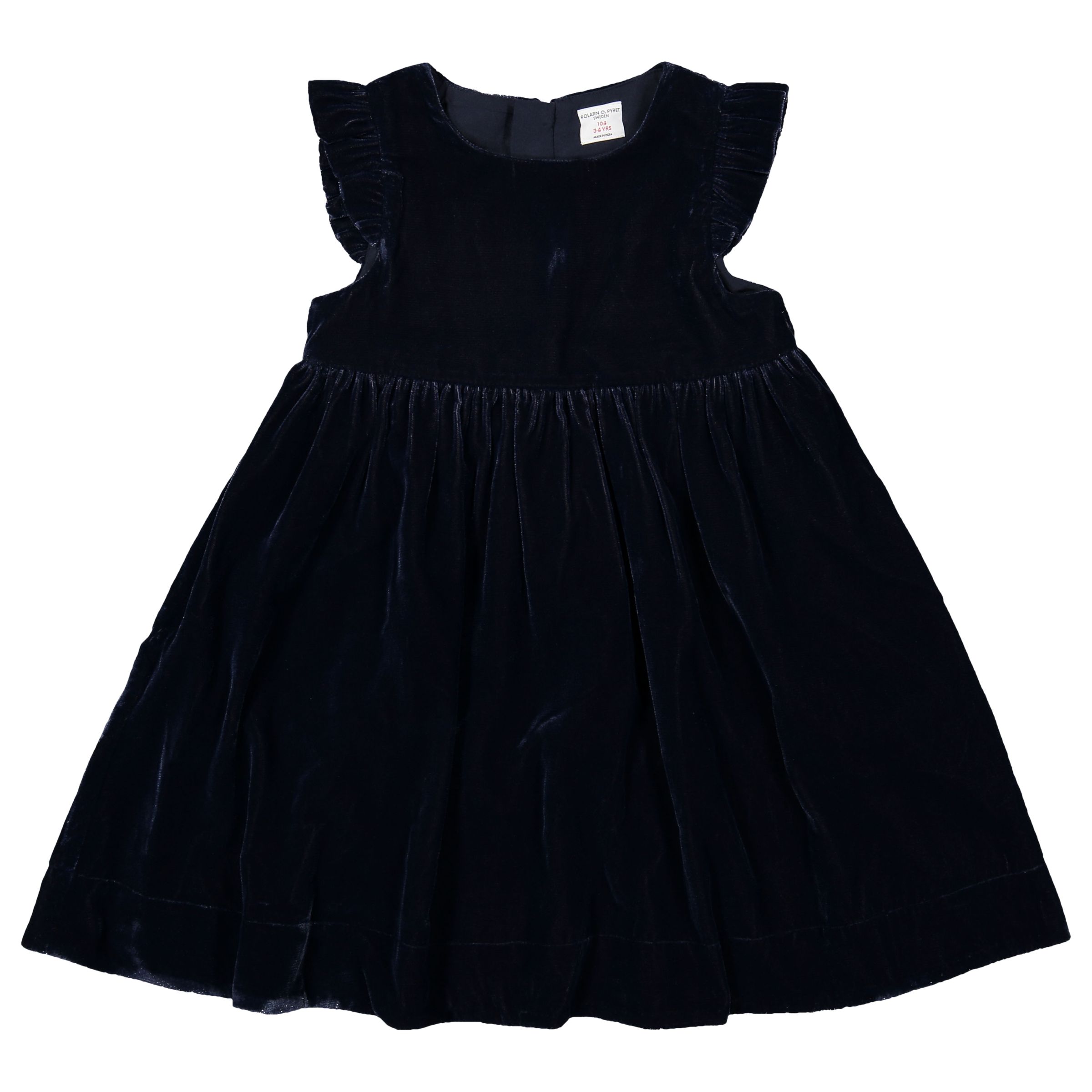 Polarn O. Pyret Children's Velour Dress, Navy, 4-6 years