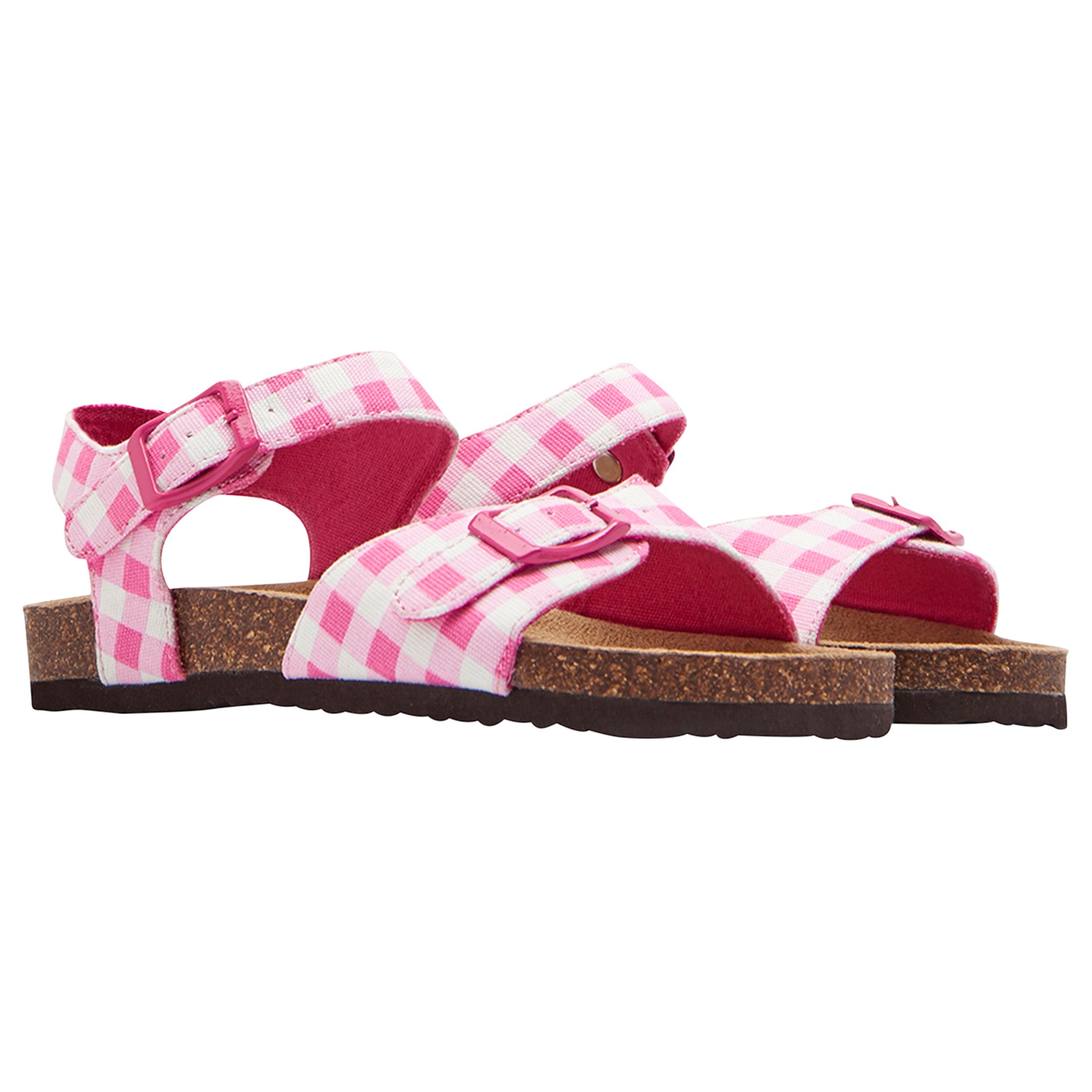 Little Joule Children's Gingham Tippy Toes Sandals, Pink, 2