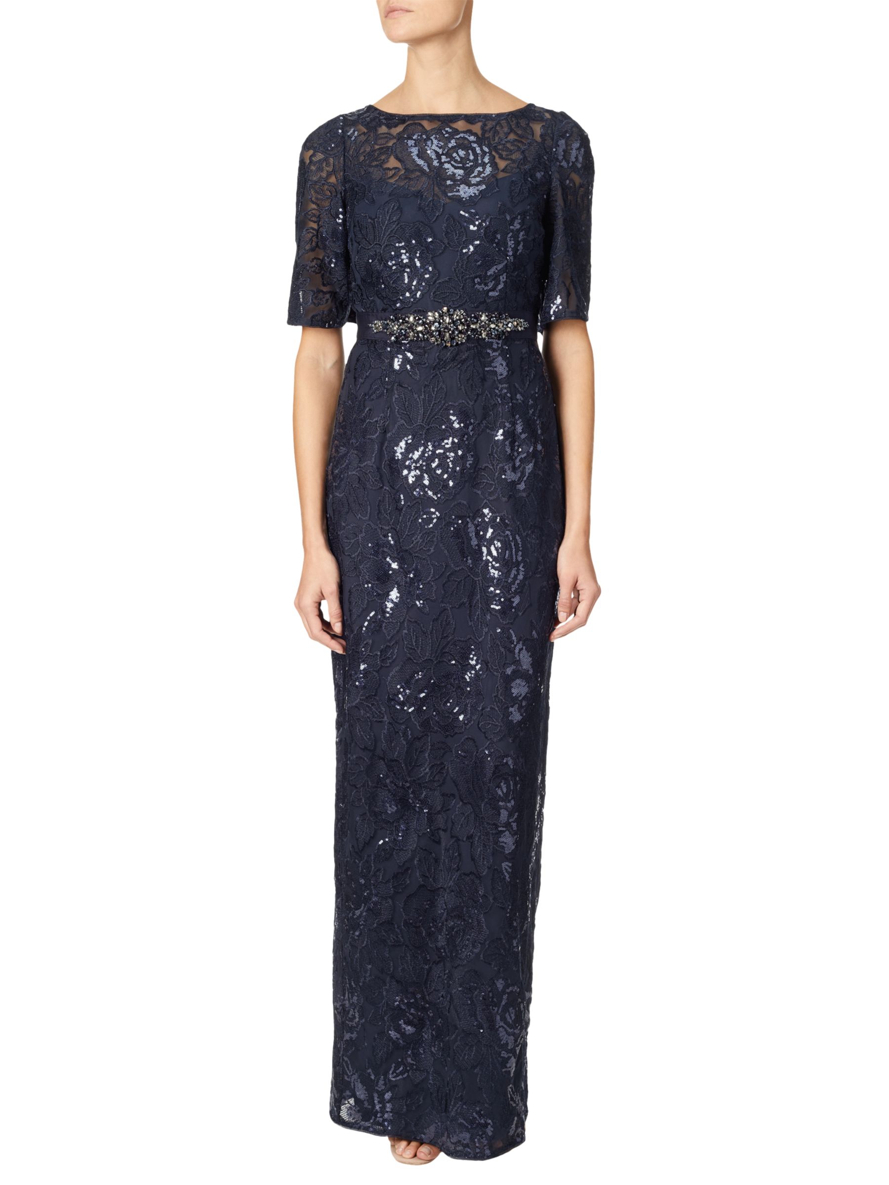 Adrianna Papell Sequin Embroidered Dress, Midnight