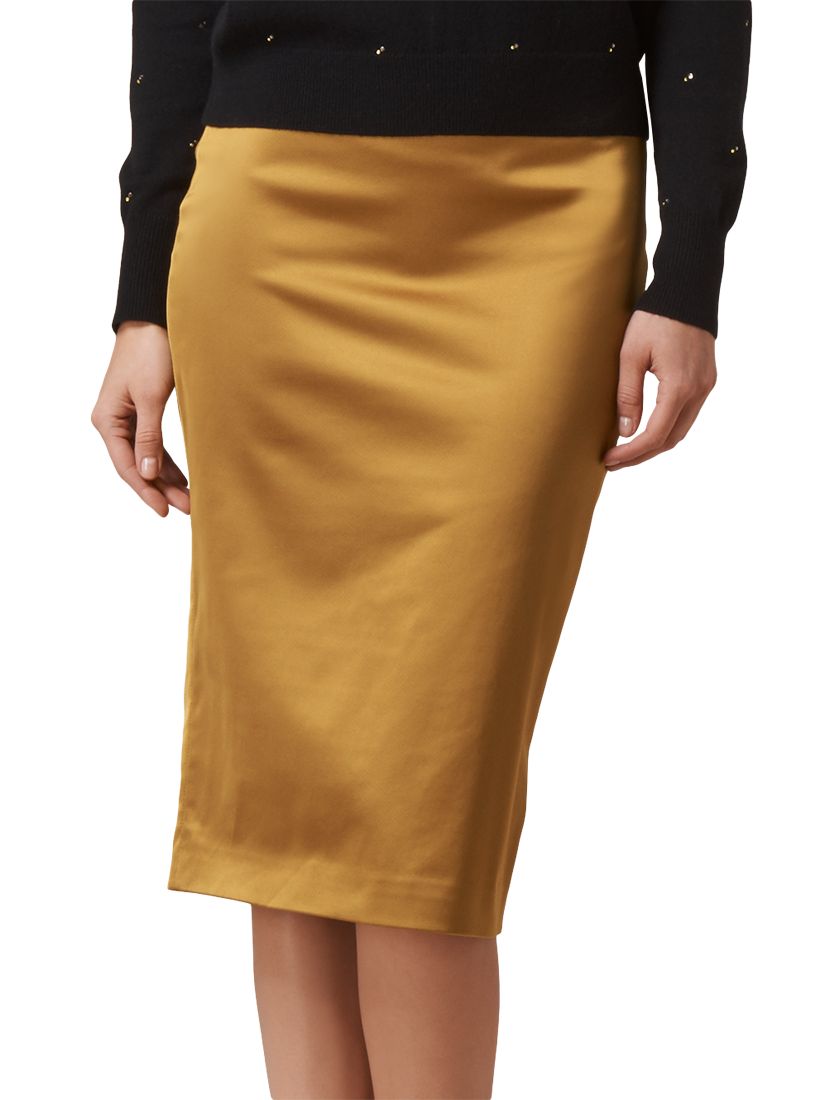 L.K. Bennett Miranda Cotton Mix Skirt, Yellow Citrine, 10
