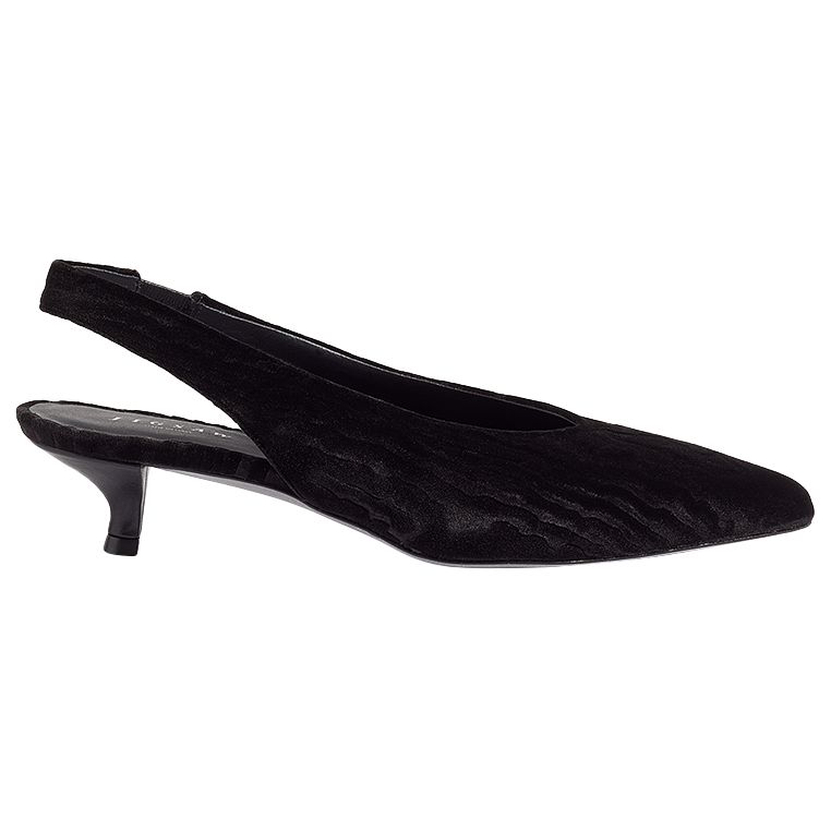 Jigsaw Loren Slingback Kitten Heeled Court Shoes, Black, 8