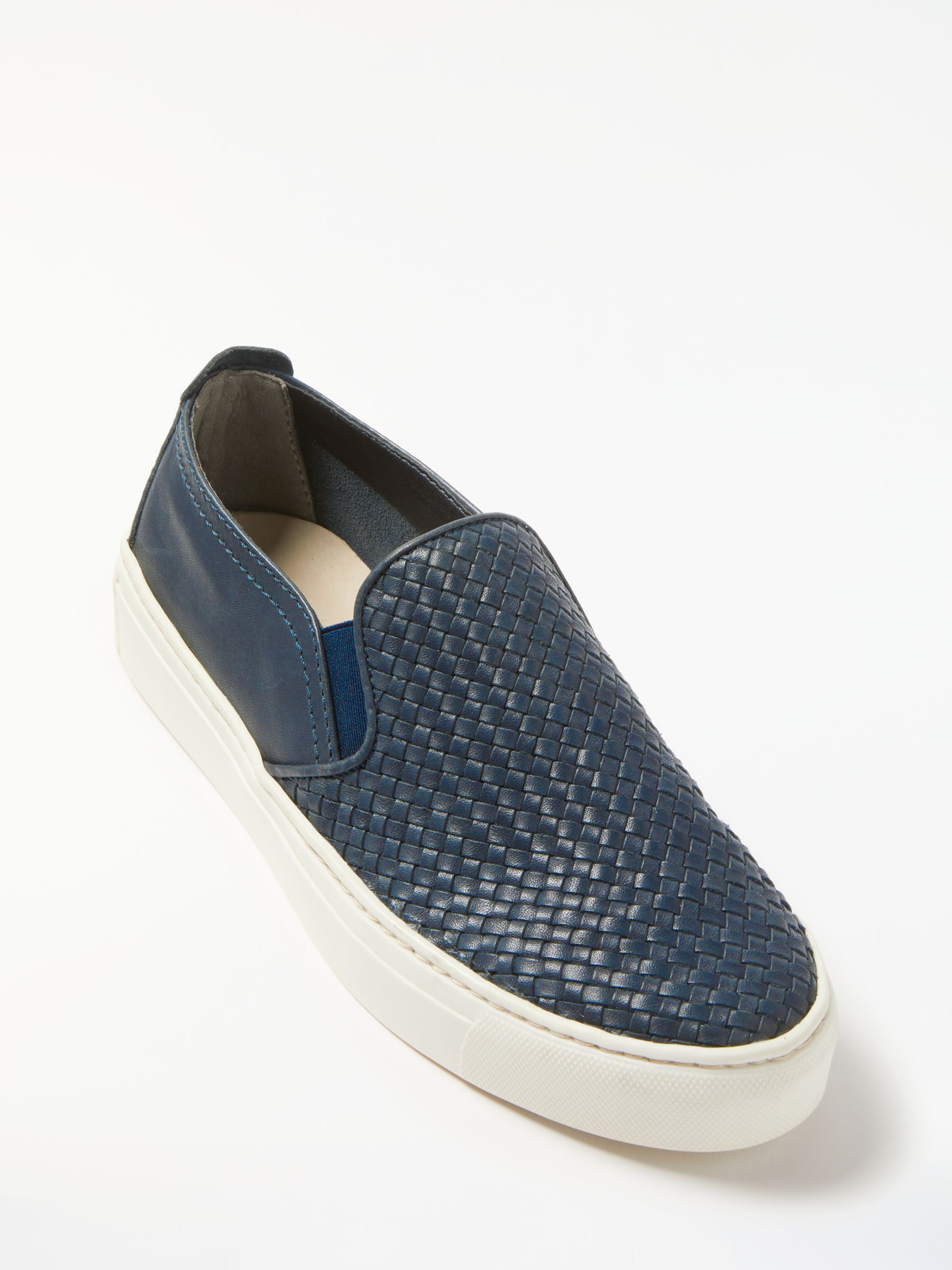 Trainers, Navy Leather at John Lewis 