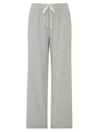 Mint Velvet Luna Print Pyjama Bottoms, Light Grey