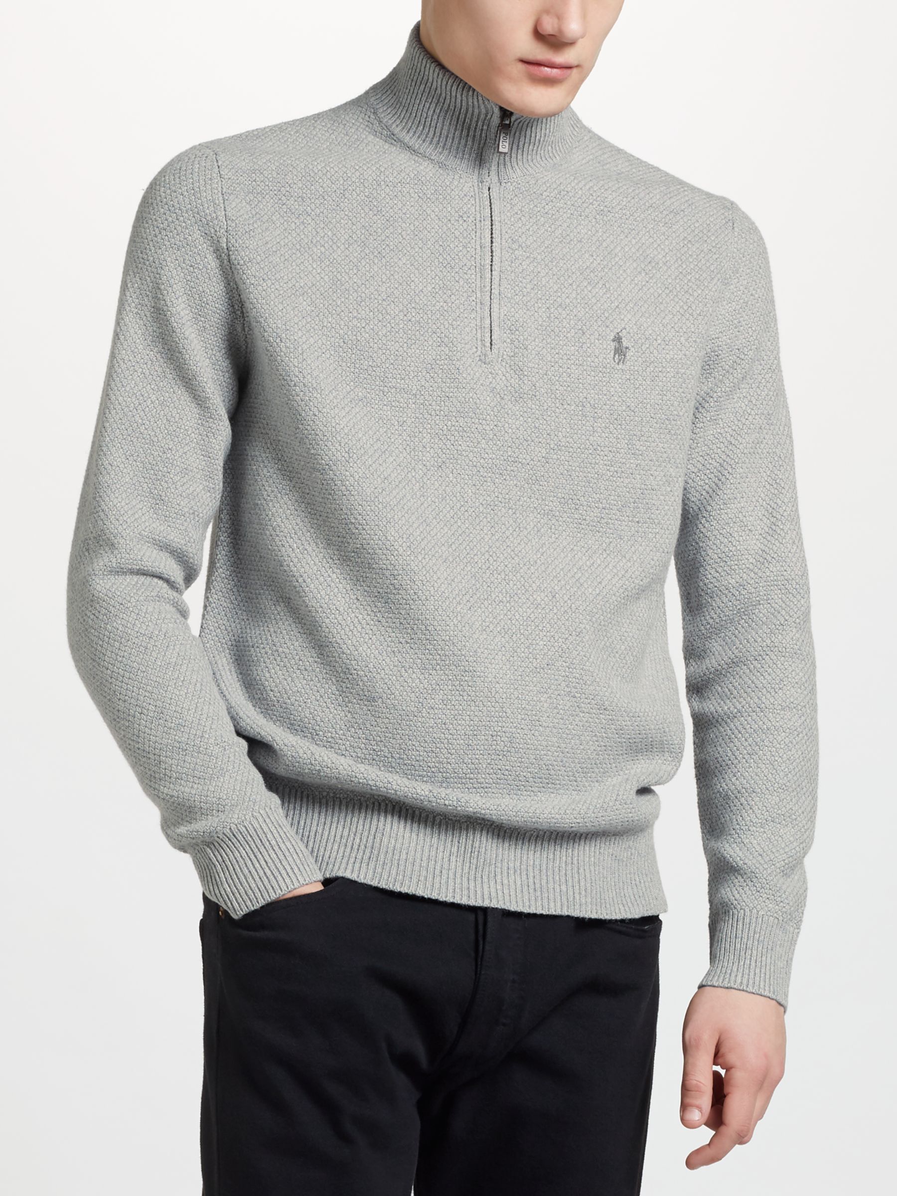 ralph lauren grey zip jumper