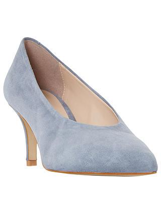 Dune Amorell Kitten Heeled Court Shoes, Grey Suede