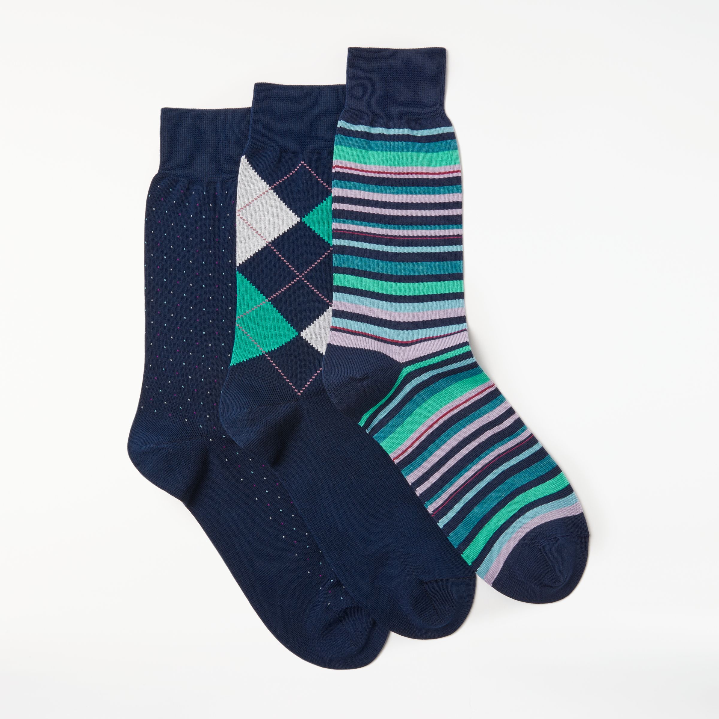 John Lewis Made in Italy Egyptian Cotton Argyle Stripe Dot Socks Review