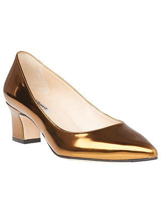 L.K. Bennett Annabelle Block Heeled Court Shoes, Gold