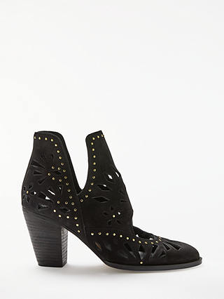 AND/OR Petronia Cut Out Ankle Boots, Black Leather