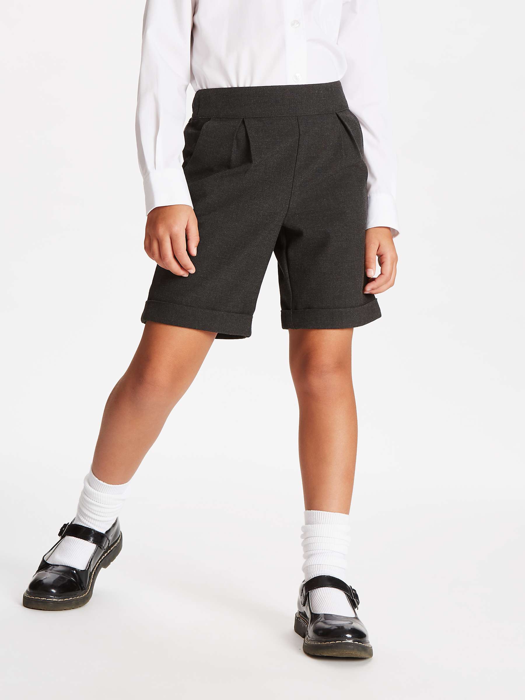 Buy John Lewis Girls' Adjustable City School Shorts, Grey Online at johnlewis.com