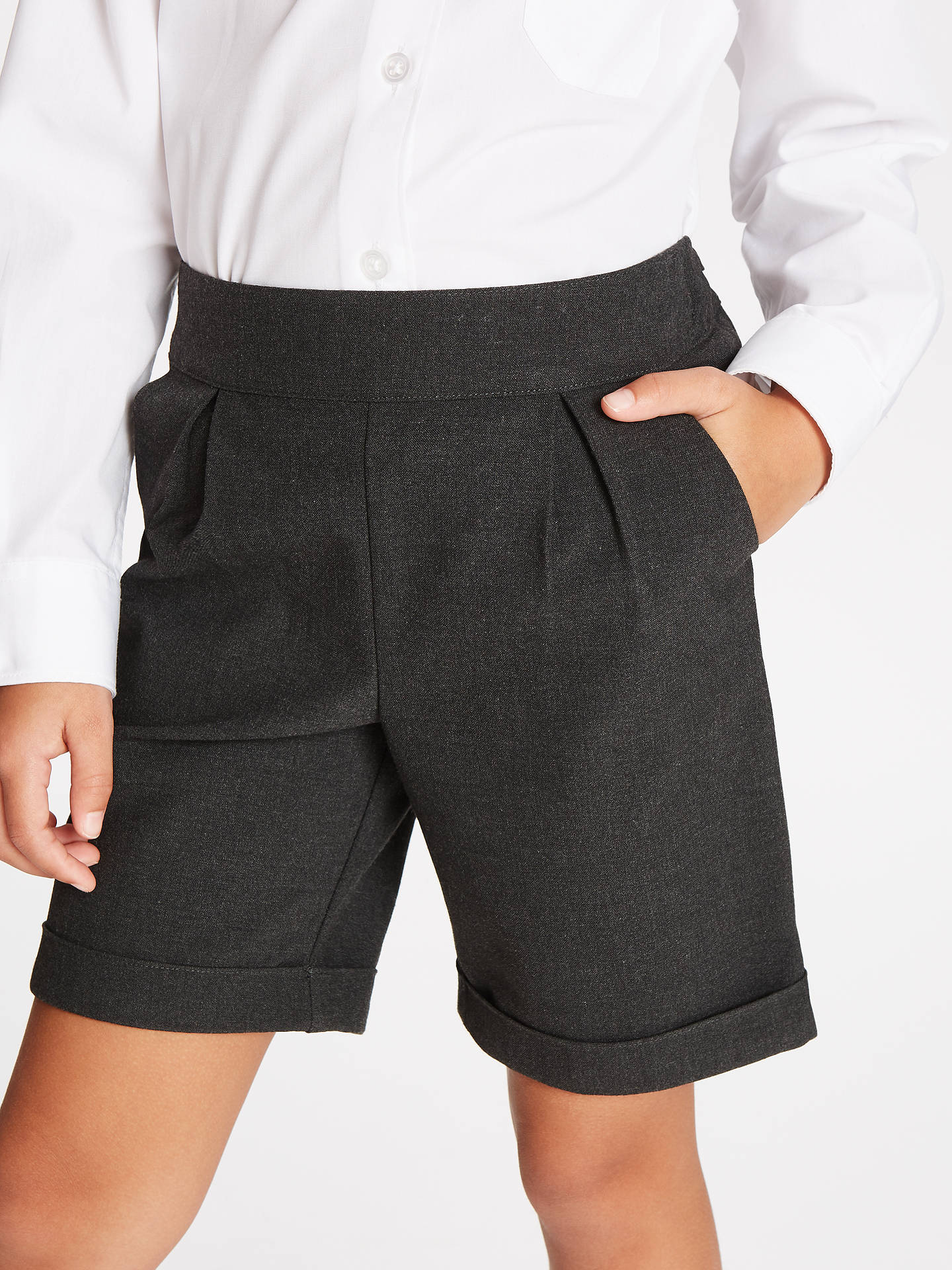 John Lewis & Partners Girls' Adjustable City School Shorts, Grey at ...