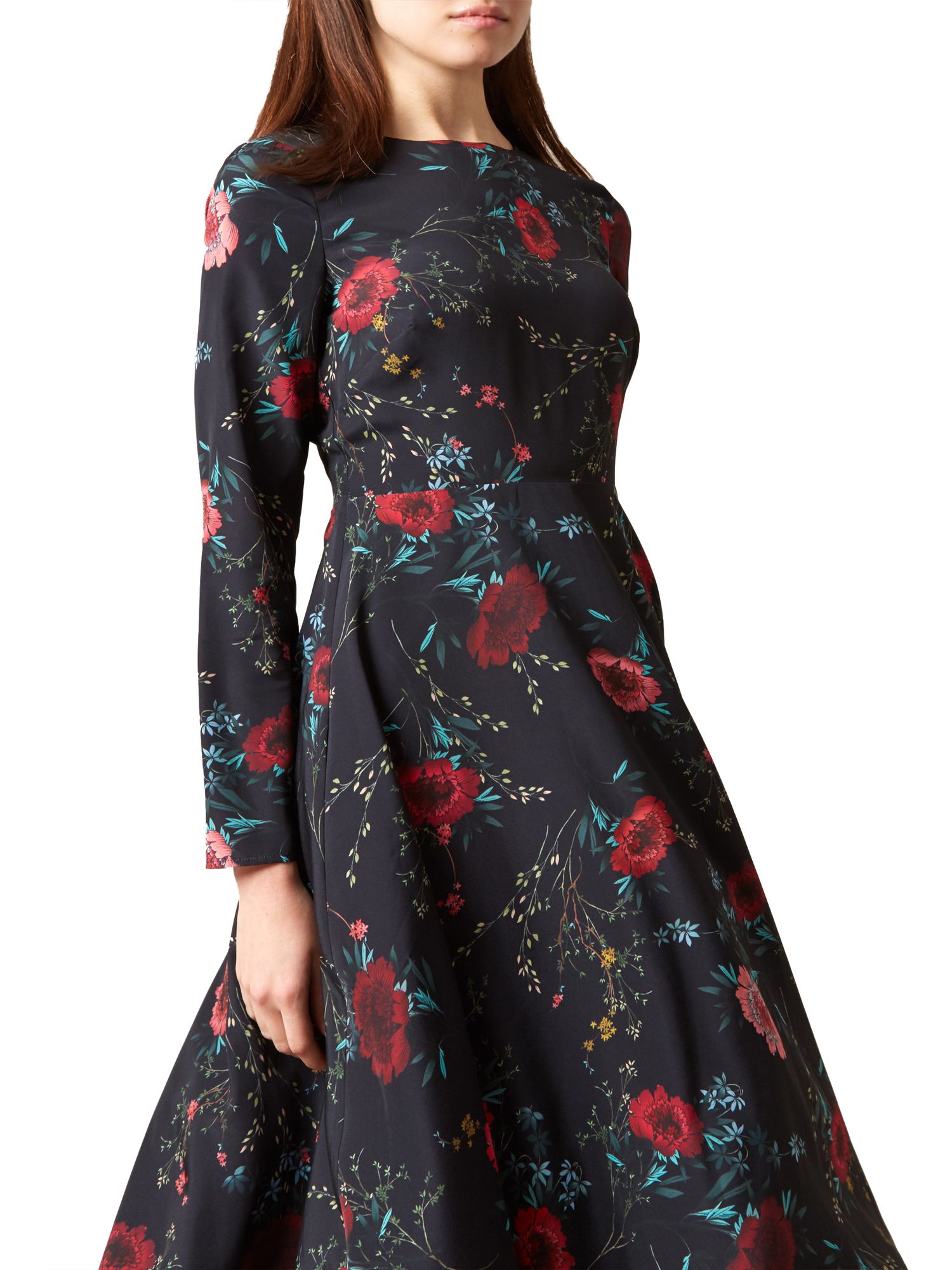 hobbs black floral dress