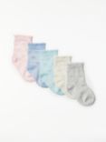 John Lewis Baby Organic Cotton Rich Heart Socks, Pack of 5, Multi