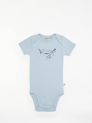 Wheat Baby Whale Quote Bodysuit, Sky Blue
