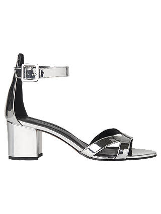 Whistles Marquis Block Heeled Sandals, Silver