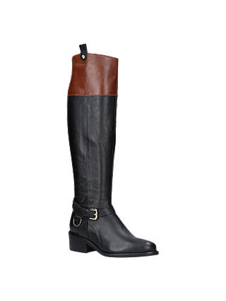 Carvela Whip Knee Length Boots, Black Leather
