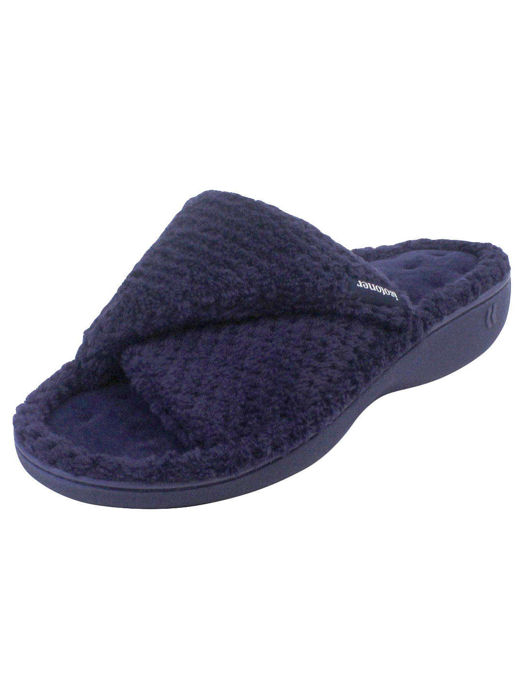 totes Pillowstep Open Toe Slippers | Navy at John Lewis & Partners
