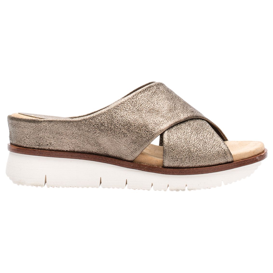 Unisa Bartali Slip On Wedge Sandals, Bronze Leather