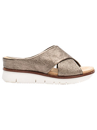 Unisa Bartali Slip On Wedge Sandals, Bronze Leather