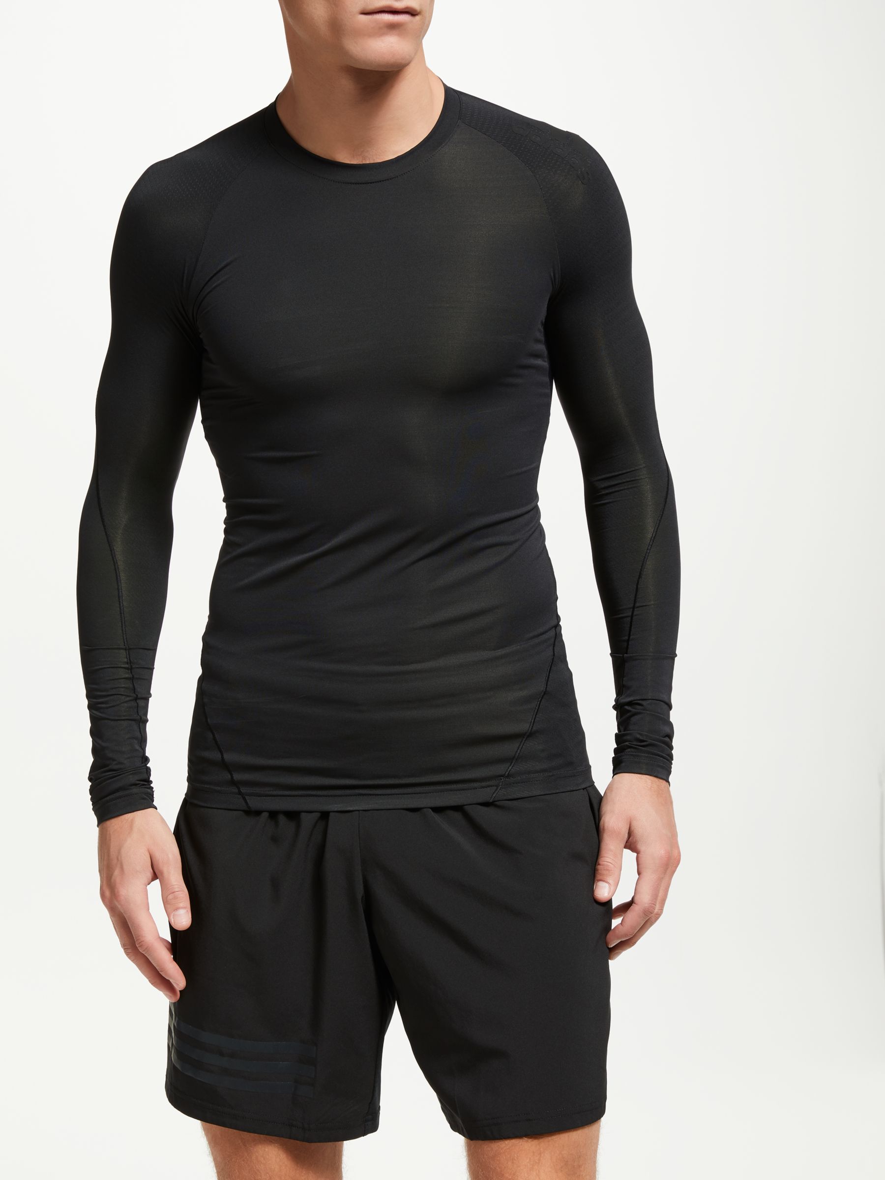 adidas Alpha Skin Tech Long Sleeve Training T-Shirt, Black