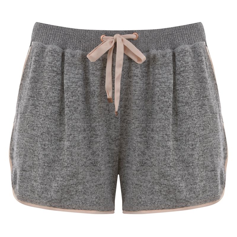 Hygge by Mint Velvet Brushed Jersey Pyjama Shorts, Grey
