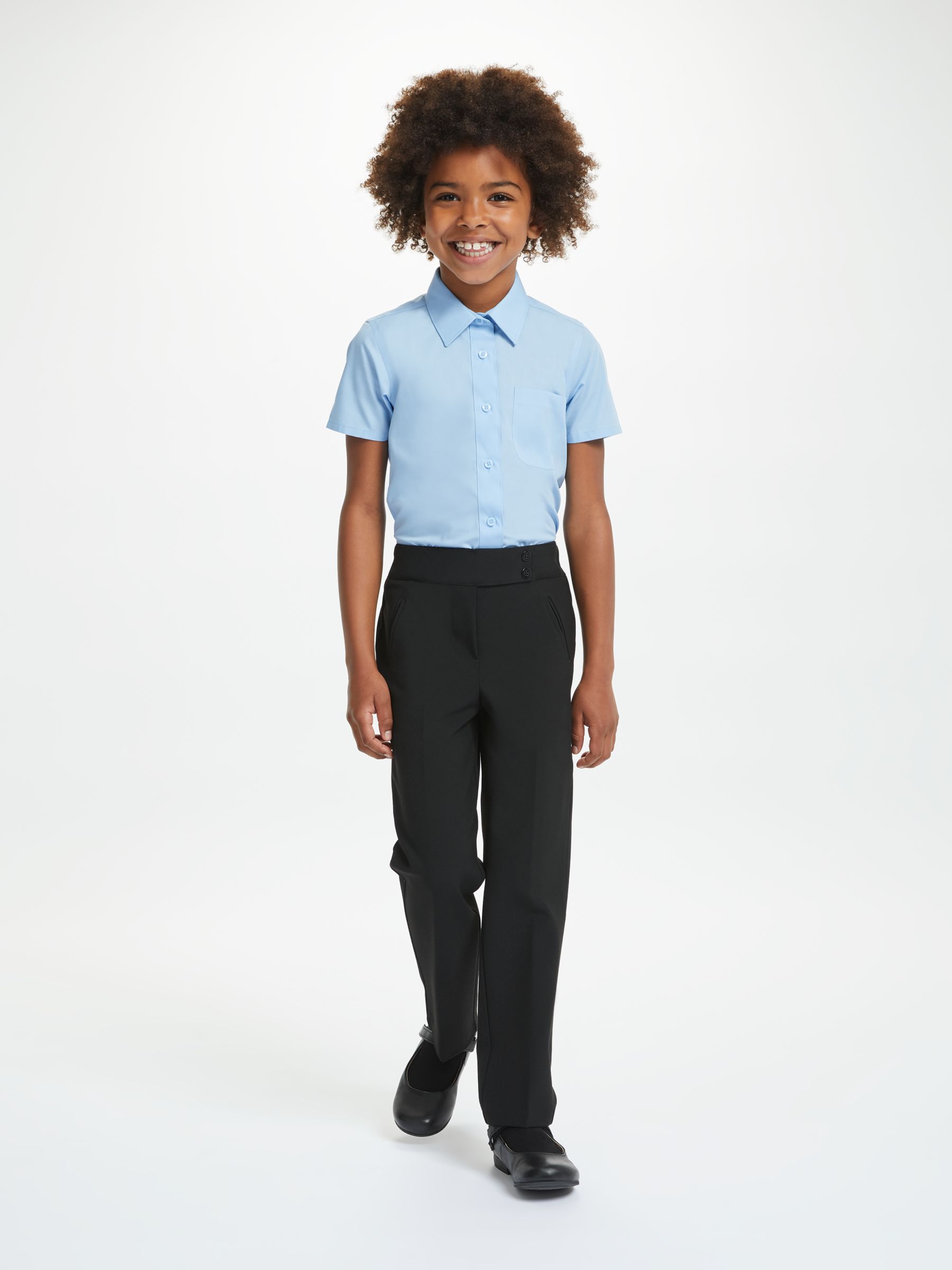 John Lewis Girls' Regular Fit School Trousers, Black, 4 years