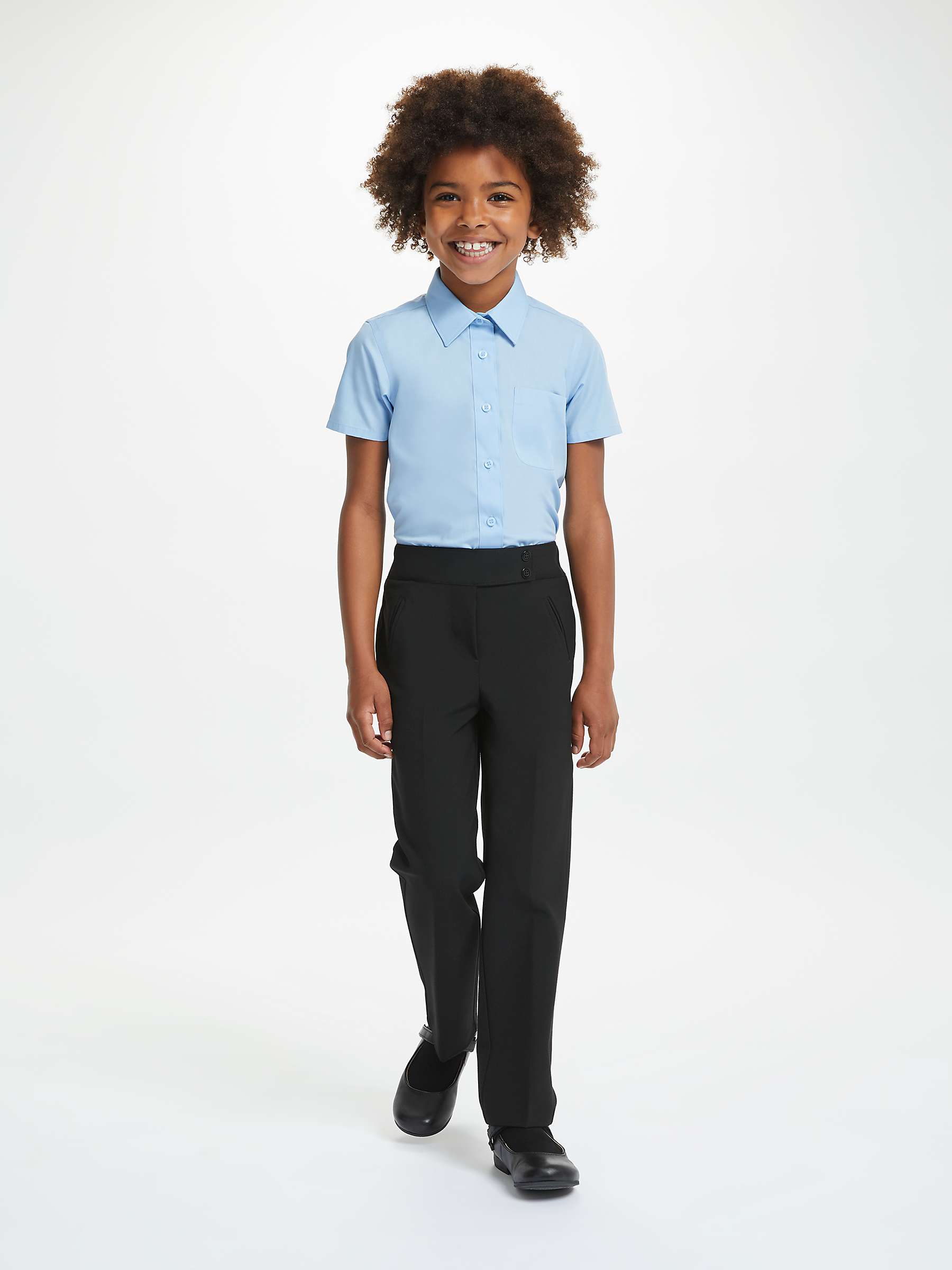 Buy John Lewis Girls' Regular Fit School Trousers, Black Online at johnlewis.com